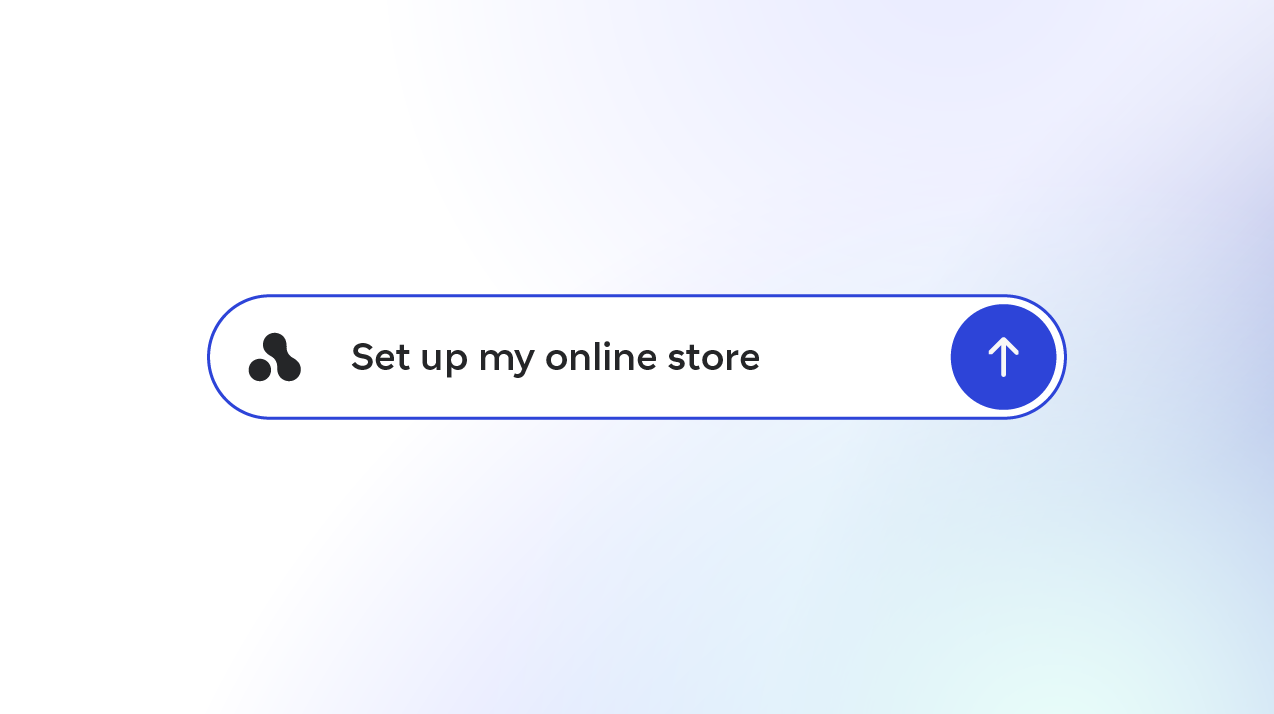 A chat prompt describing the store to build