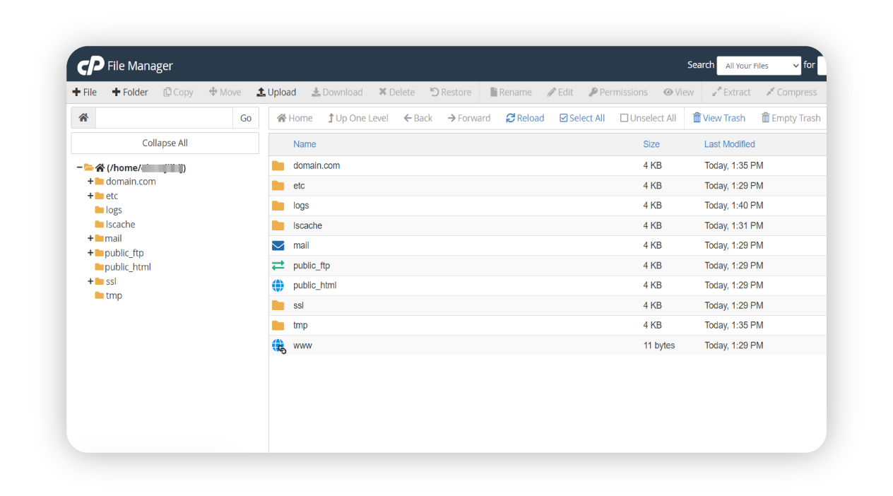 cPanel File manager