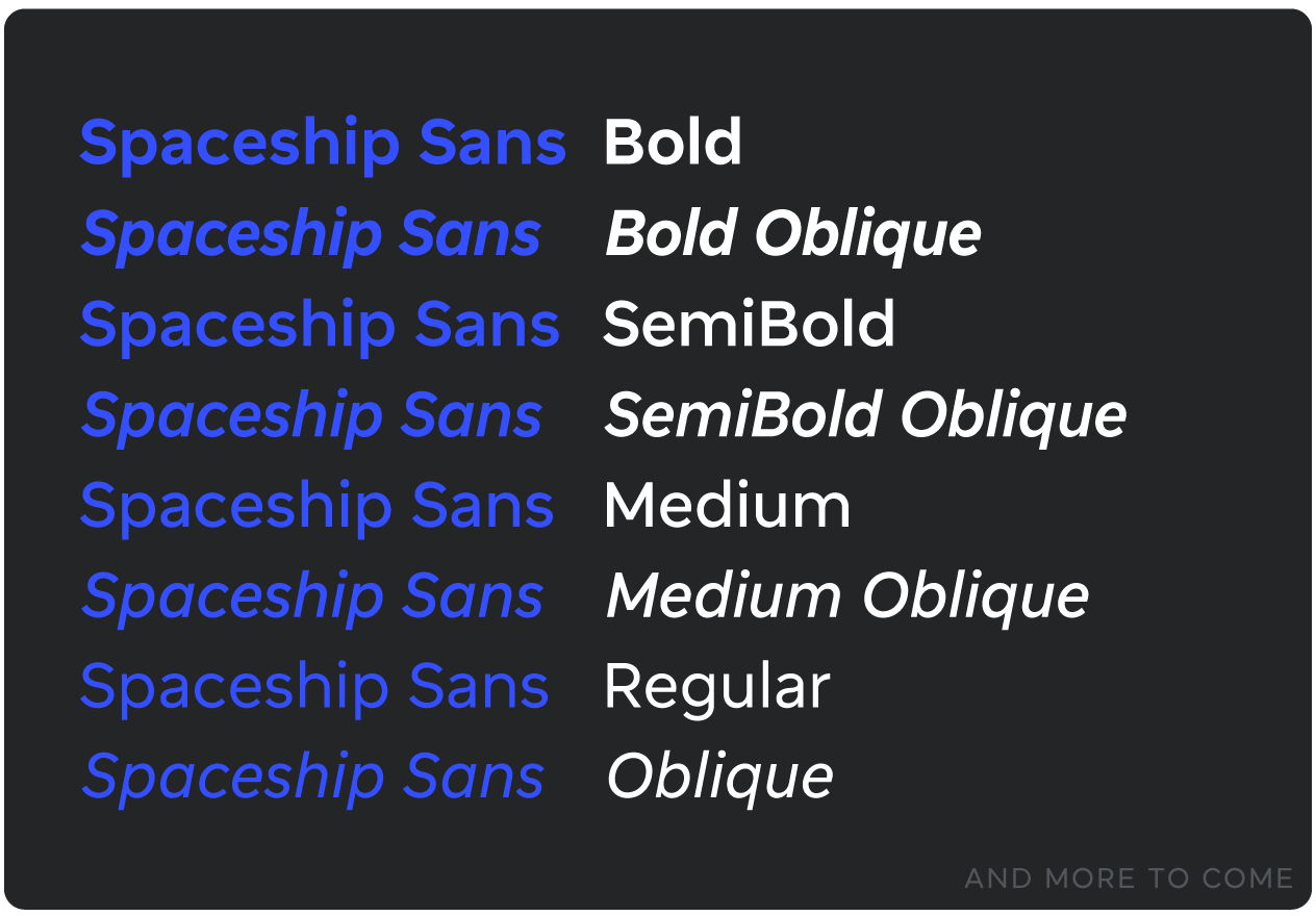 Kiểu độ đậm Spaceship Sans