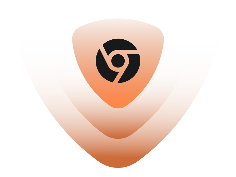 Emblema de escudo FastVPN Chrome a simbolizar navegação privada e segura.