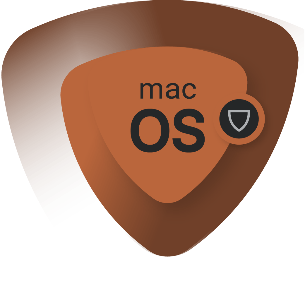 ตราสัญลักษณ์โล่ macOS สำหรับการปกป้อง FastVPN บน Mac