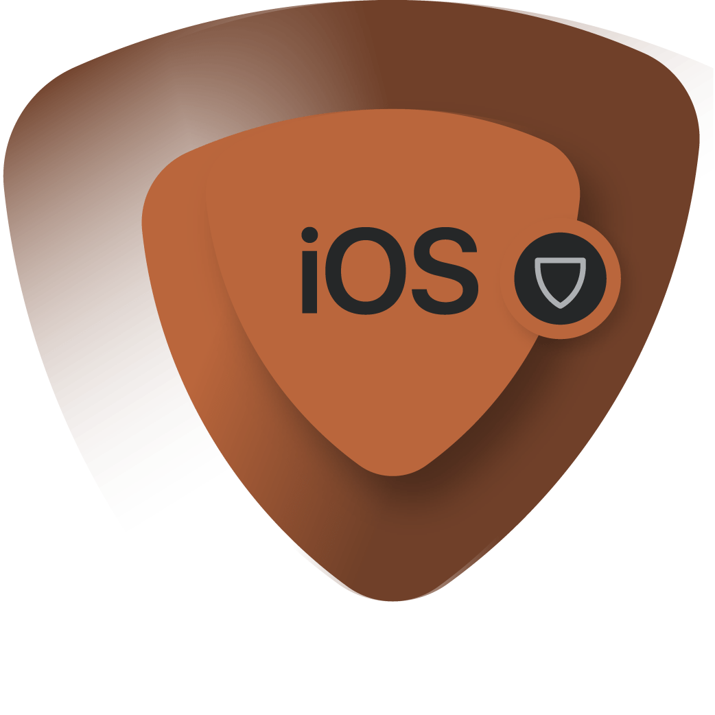 Badge scudo iOS per la protezione FastVPN su iPhone o iPad.
