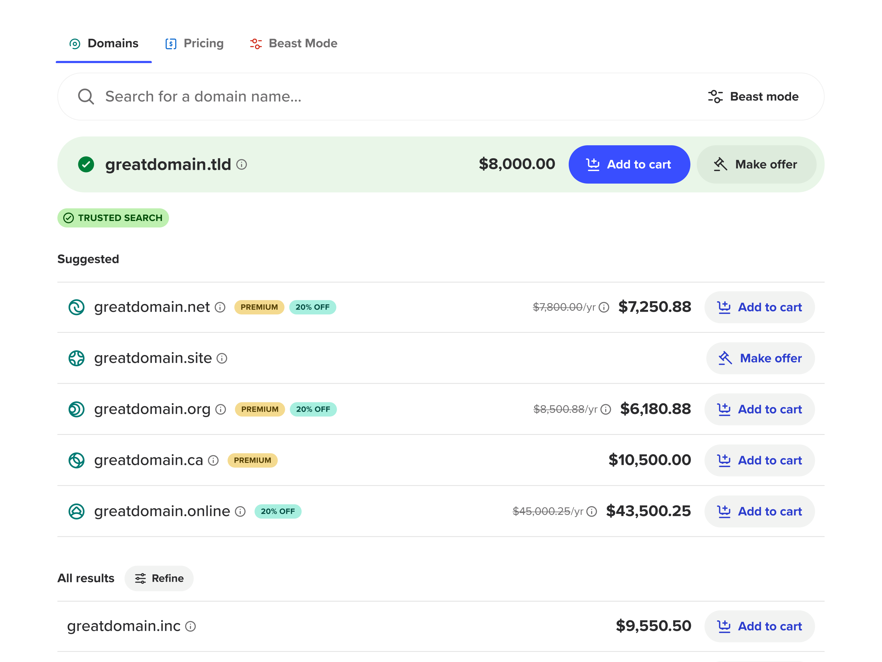 Domainnamen verkaufen - SellerHub - Spaceship